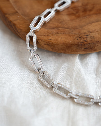 2.40 Geometric Pave Diamond Link Bracelet 18k