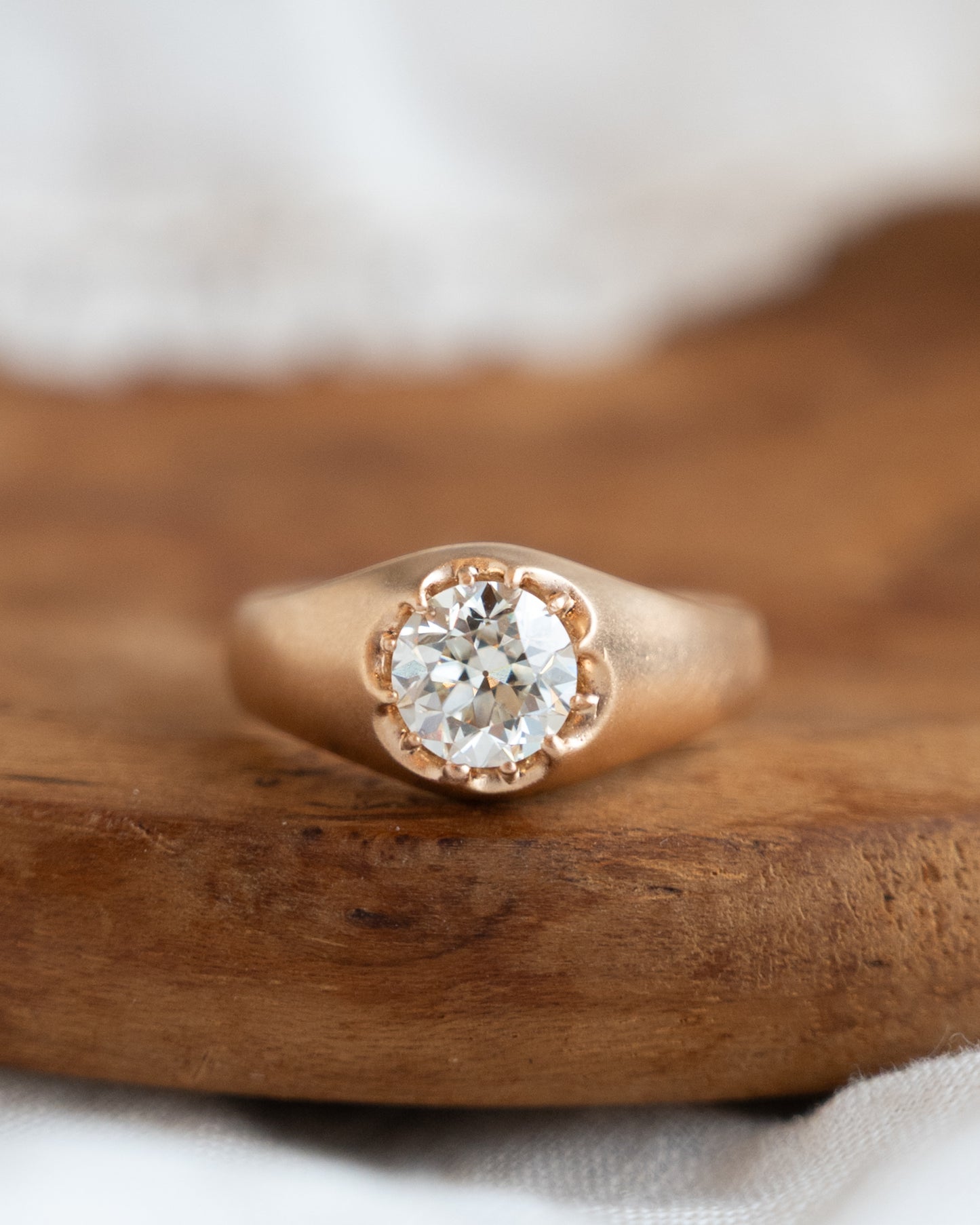 1.13 Victorian Solitaire Diamond Engagement Ring 14k