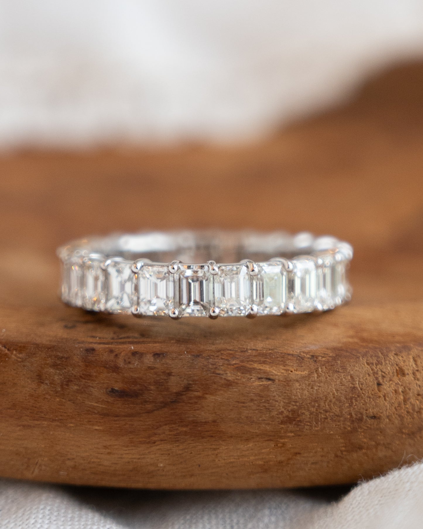 3.79 Emerald Cut Diamond Eternity Band in 18k