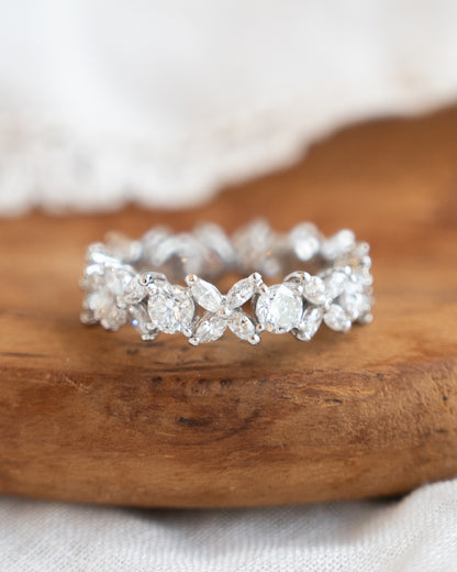2.00 Marquise & Round Diamond Eternity Band Platinum