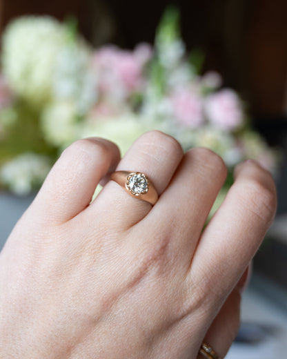 1.13 Victorian Solitaire Diamond Engagement Ring 14k