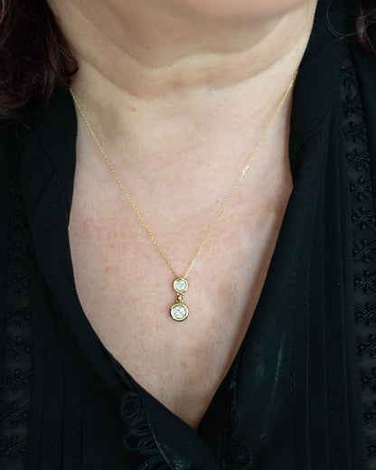 .72 Bezel Set Diamond Pendant Necklace in 14k