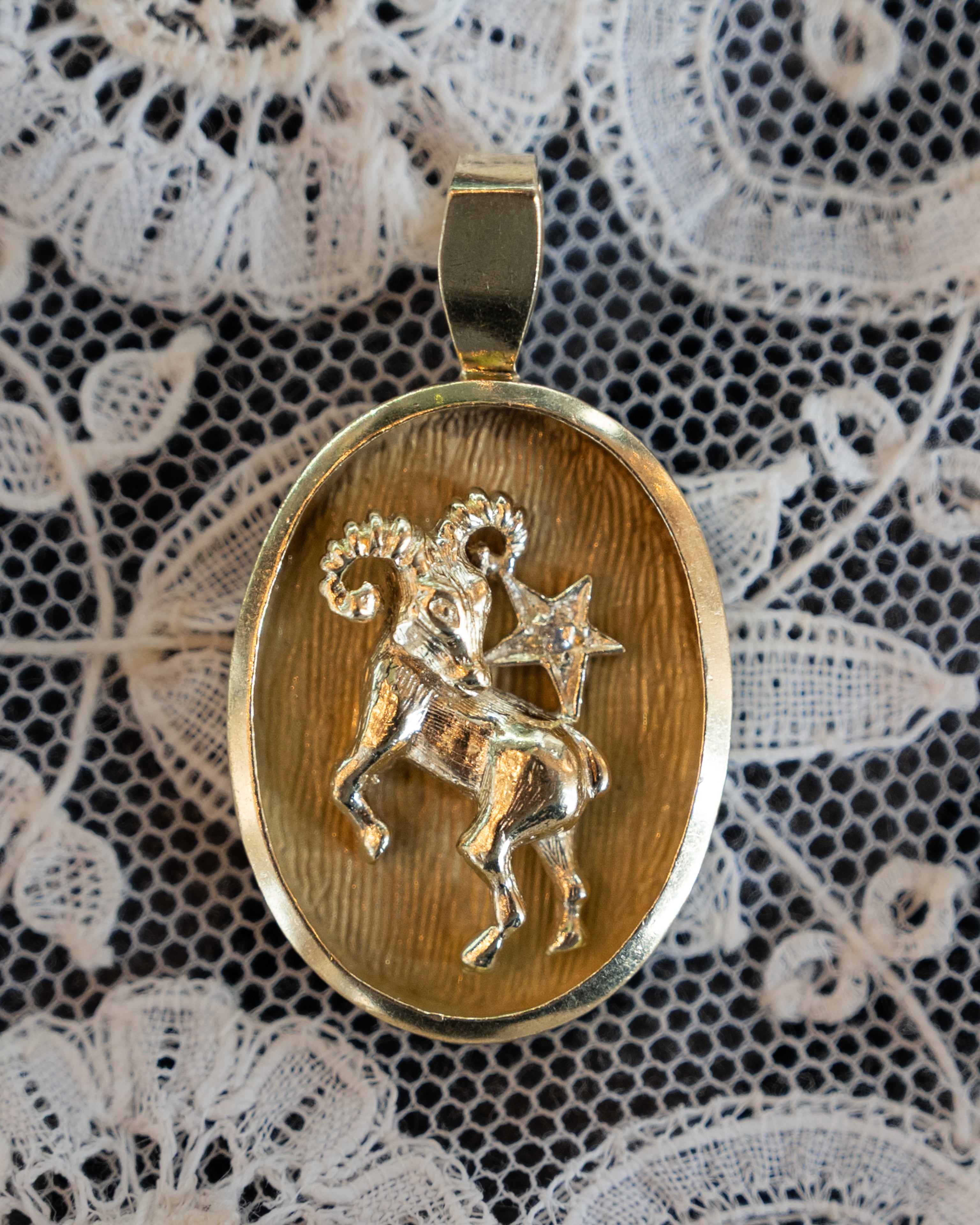 Vintage Mid-Century Ram Zodiac Pendant in 14k – Filigree Jewelers