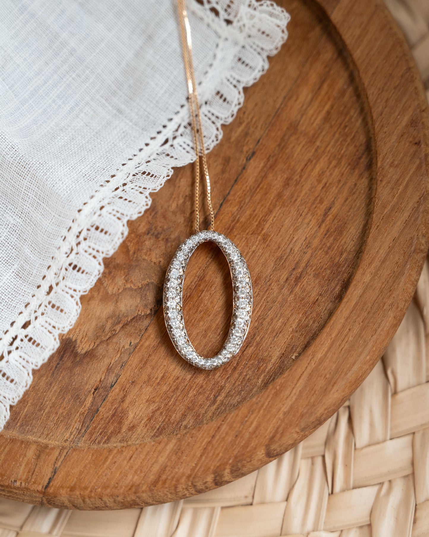 1 Carat Diamond Oval Pendant Necklace in 14k Rose Gold