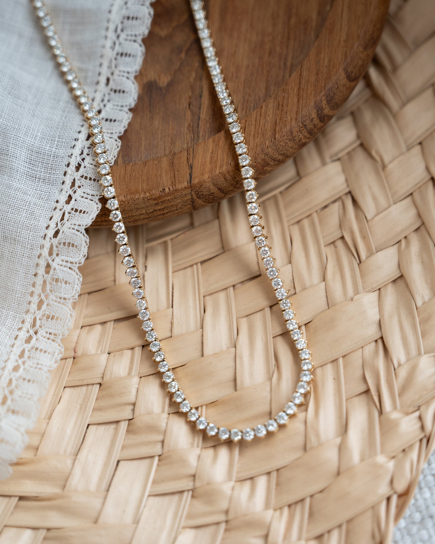 6 Carat Diamond Tennis Necklace in 14k Yellow Gold
