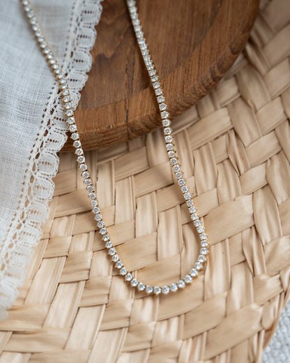 6 Carat Diamond Tennis Necklace in 14k Yellow Gold