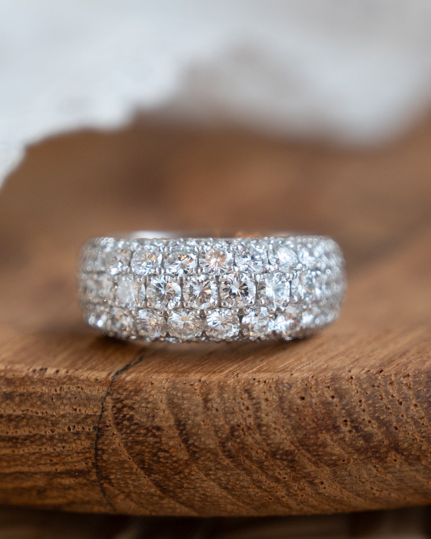 1.71 Pave Diamond Cocktail Ring in 18k/Platinum