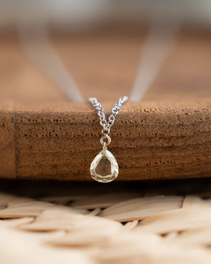 .30 Pear Rose Diamond Pendant Necklace in 14k