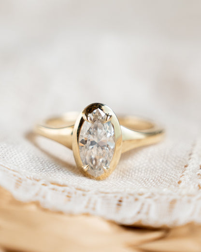 1.09 Marquise Diamond Engagement Ring in 14k