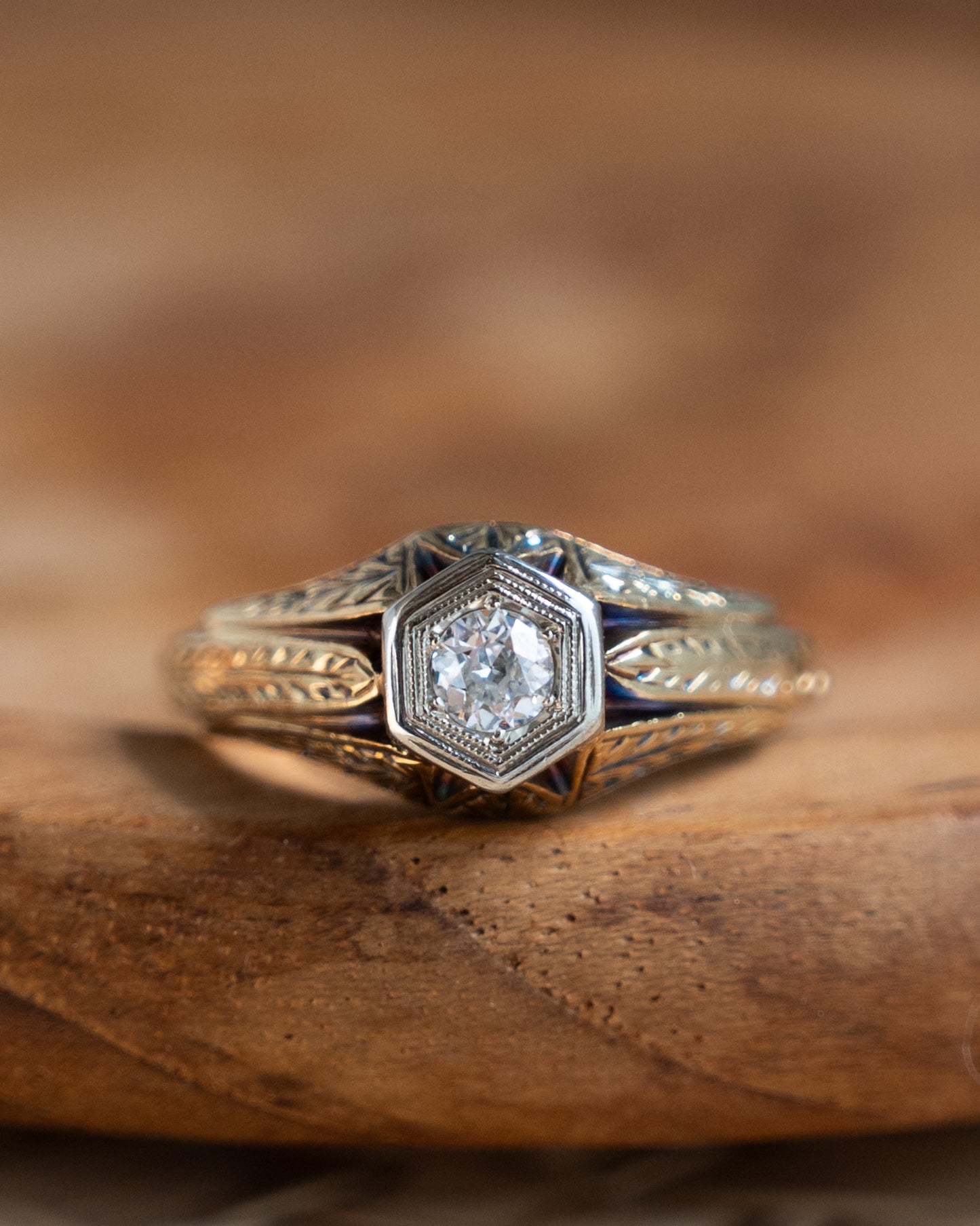 .21 Vintage Art Deco Solitaire Engagement Ring 14k