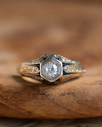 .21 Vintage Art Deco Solitaire Engagement Ring 14k