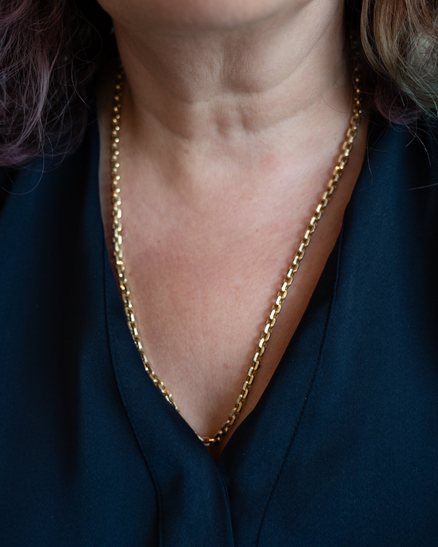 23 Inch Curb Chain Link Necklace in 14k Yellow Gold