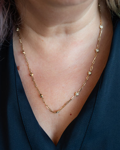 2.25 Diamonds By The Yard Necklace in 14k Yellow Gold