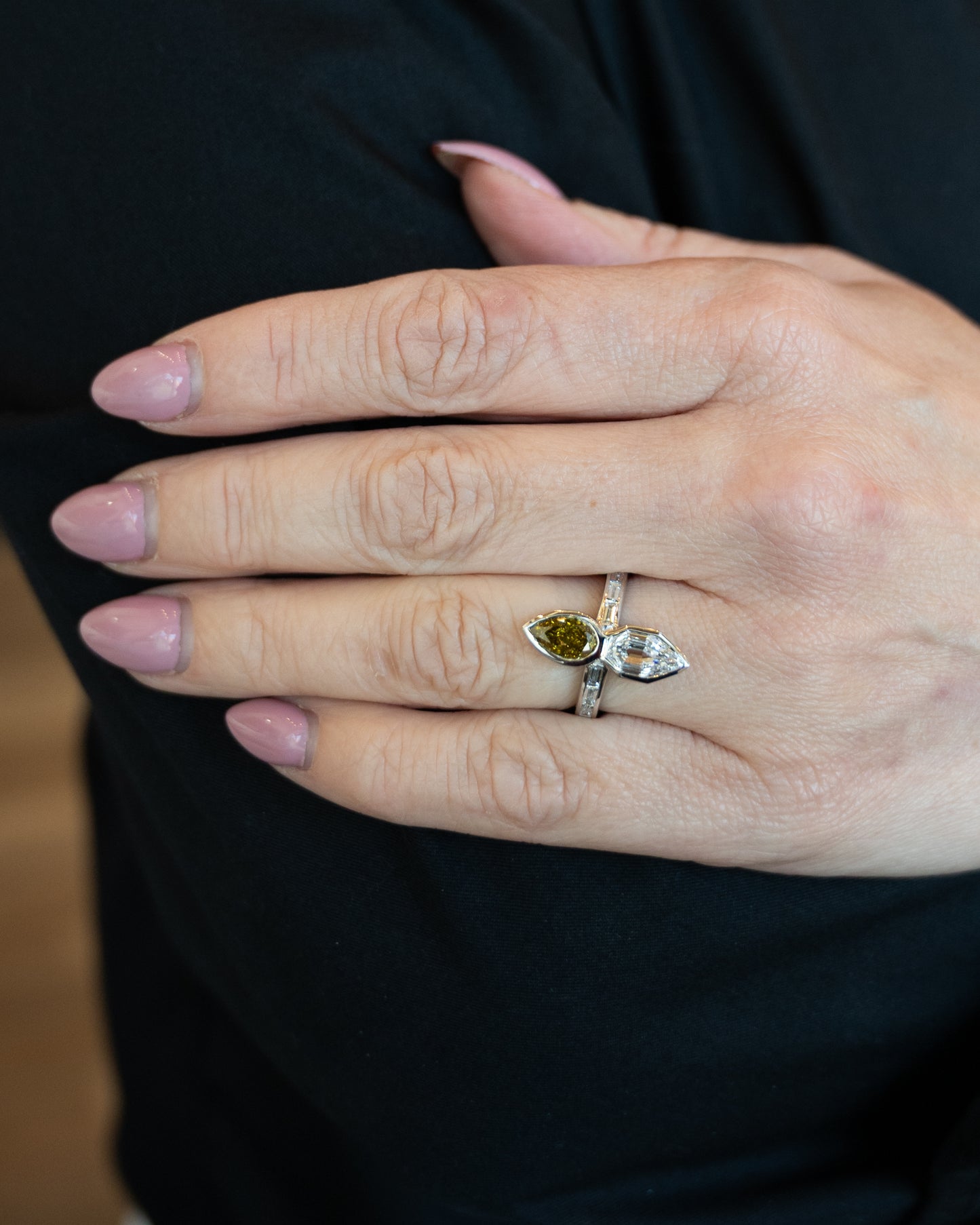 1.03 Pear Diamond Toi Et Moi Engagement Ring Platinum