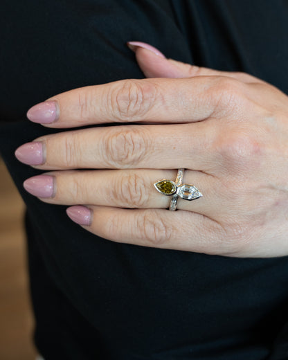 1.03 Pear Diamond Toi Et Moi Engagement Ring Platinum