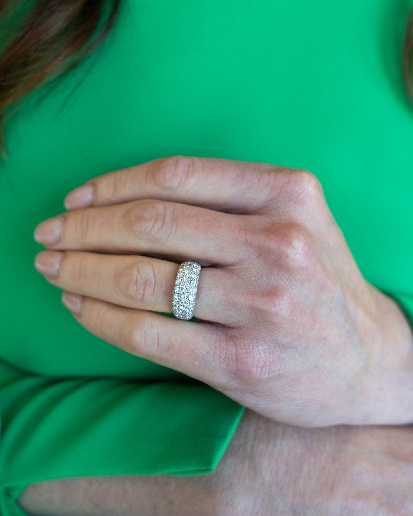 1.71 Pave Diamond Cocktail Ring in 18k/Platinum