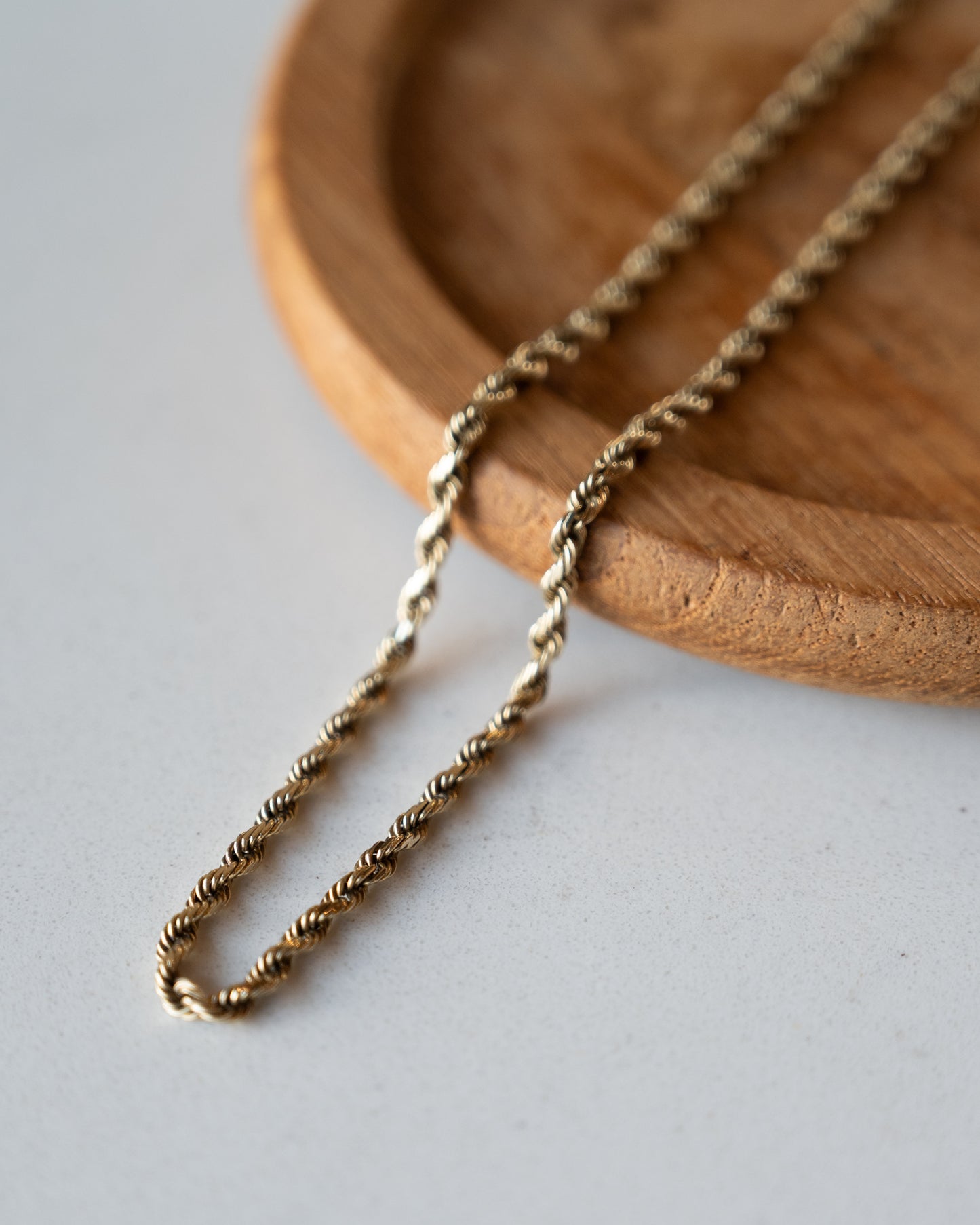 18 Inch Rope Chain Necklace in 10k Yellow Gold