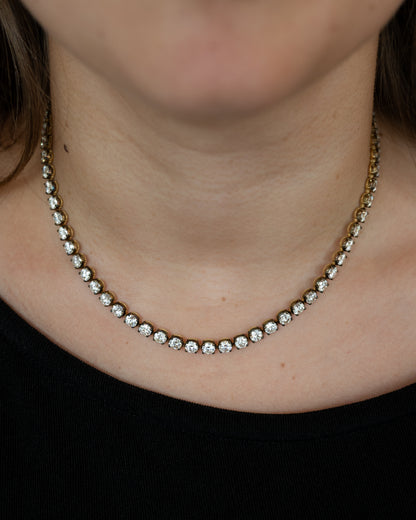 22.56 Round Diamond Tennis Necklace in 18k