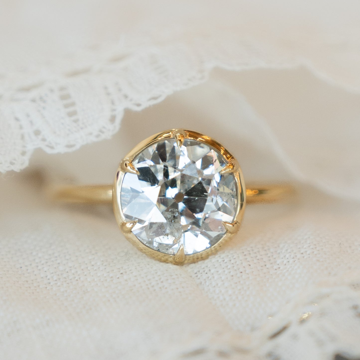2.77 Old European Diamond Engagement Ring in 18k