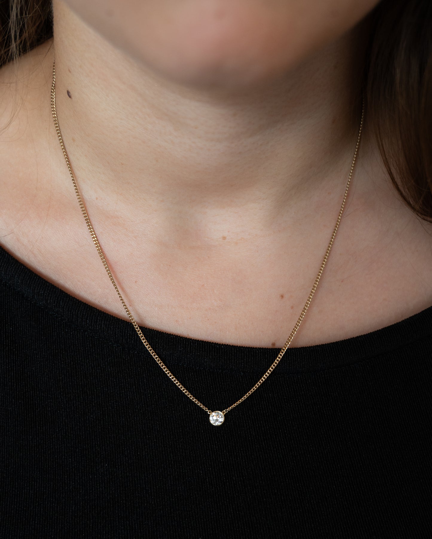 .60 Solitaire Diamond Pendant Necklace 14k