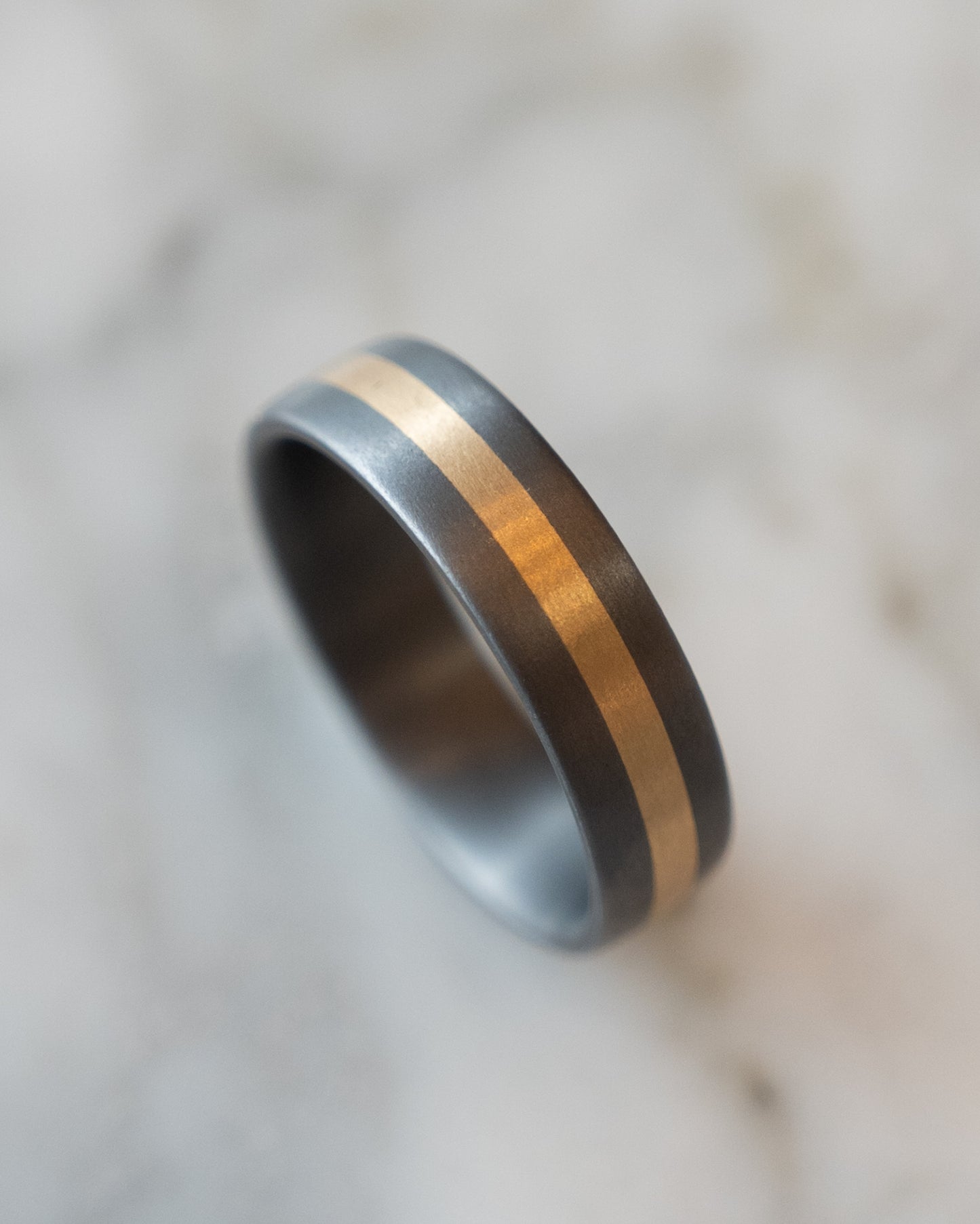 Mens Two-Tone Tantalum Wedding Band in 14k
