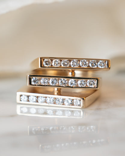 1.36 Diamond Stacking Cocktail Ring in 14k Yellow Gold