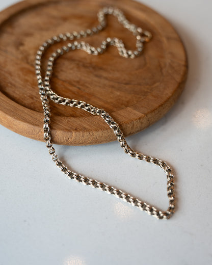 17 Inch Antique Victorian Rolo Chain Necklace in 14k
