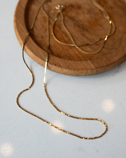 30 Inch Flat Triangle Link Chain Necklace in 14k