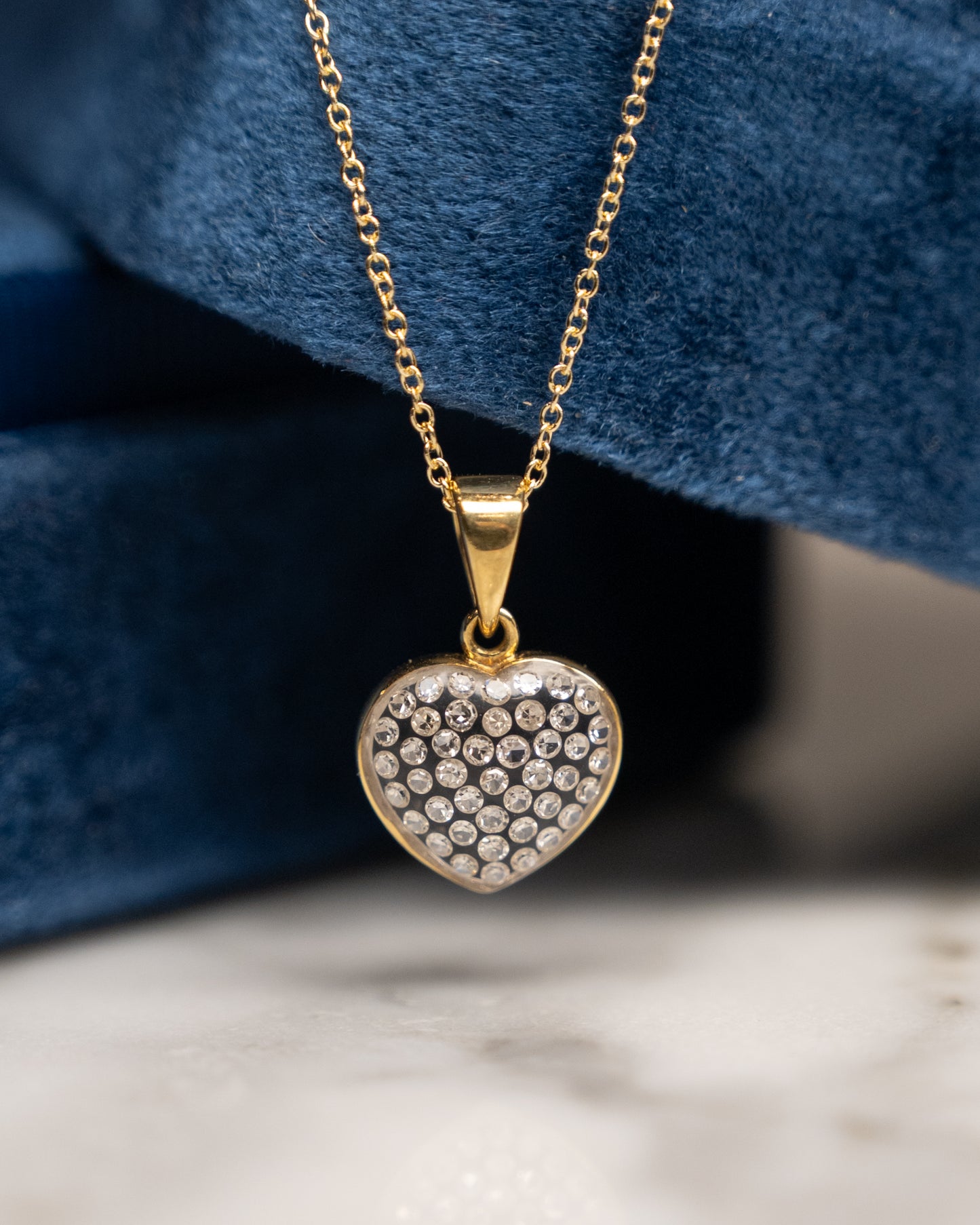 .43 Diamond Heart Shaped Pendant in 18k Yellow Gold