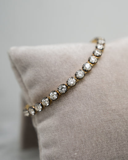 9.55 Diamond Black Rhodium Tennis Bracelet in 18k Yellow Gold