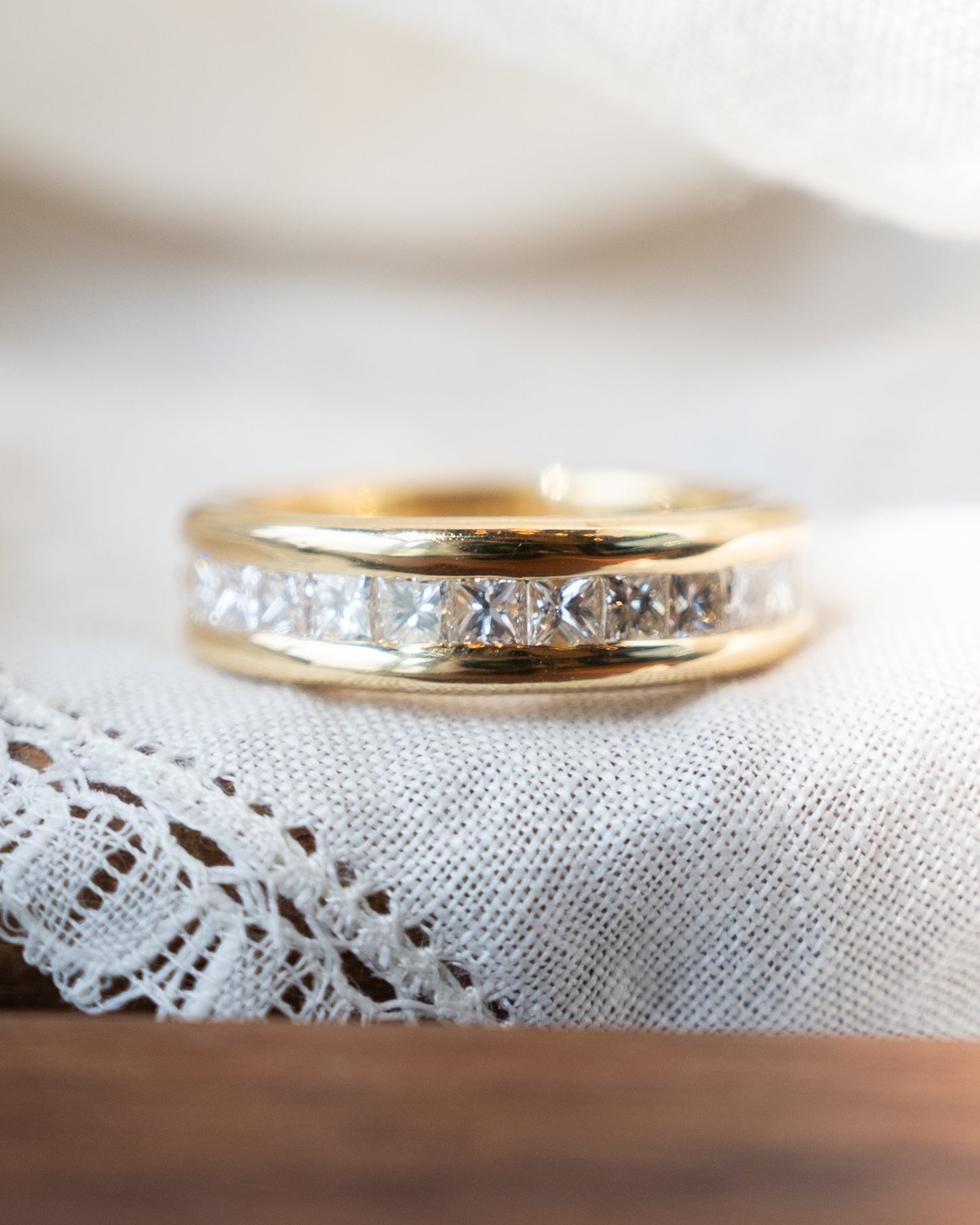 1.40 Channel Set Princess Diamond Wedding Band 18k