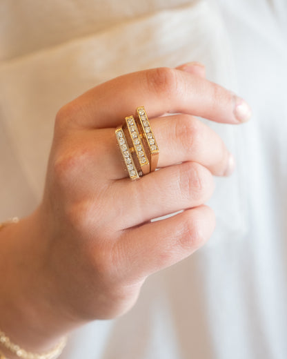 1.36 Diamond Stacking Cocktail Ring in 14k Yellow Gold