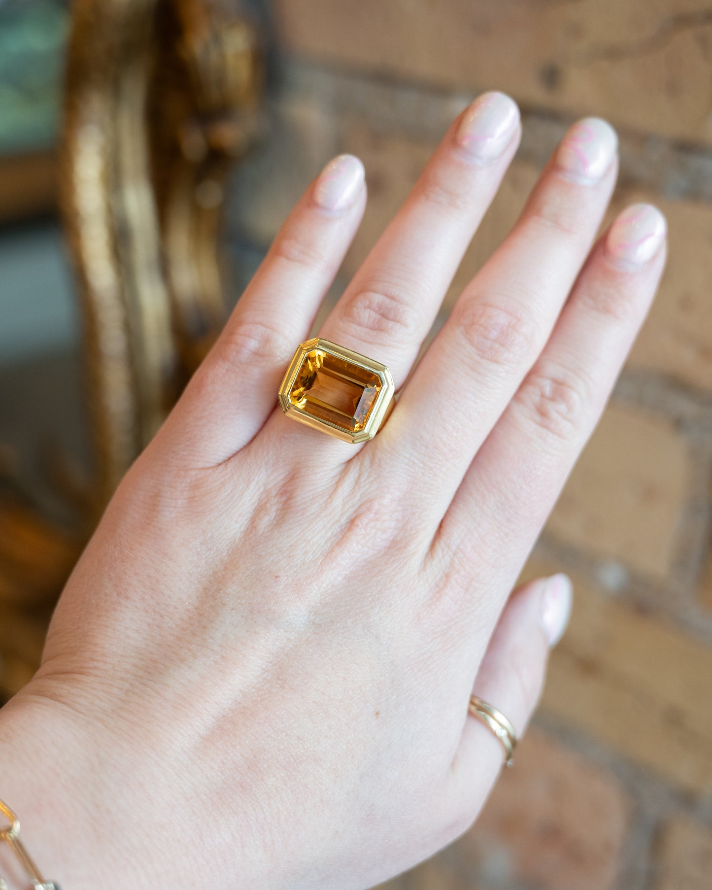 10.44 Citrine Statement Ring in 18k Yellow Gold