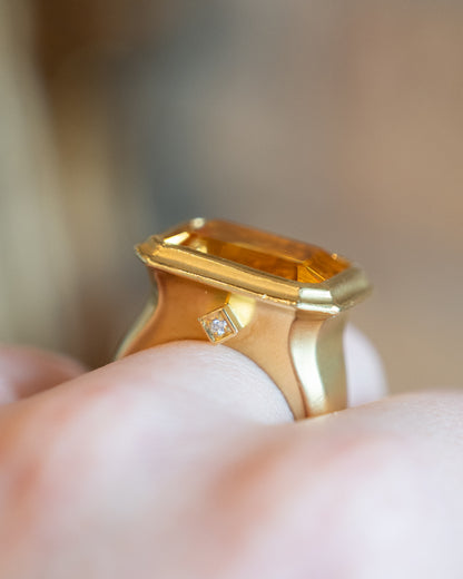 10.44 Citrine Statement Ring in 18k Yellow Gold