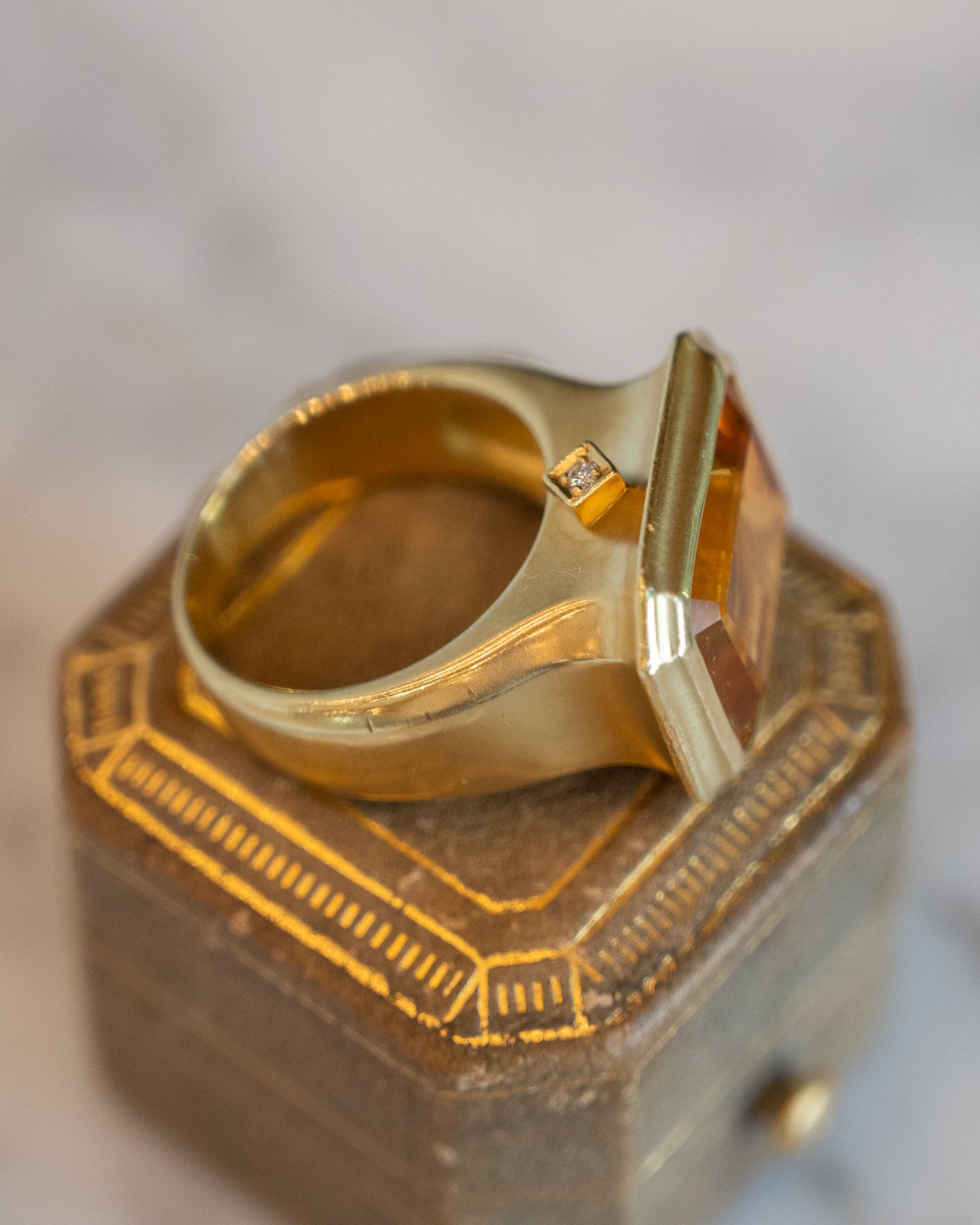 10.44 Citrine Statement Ring in 18k Yellow Gold