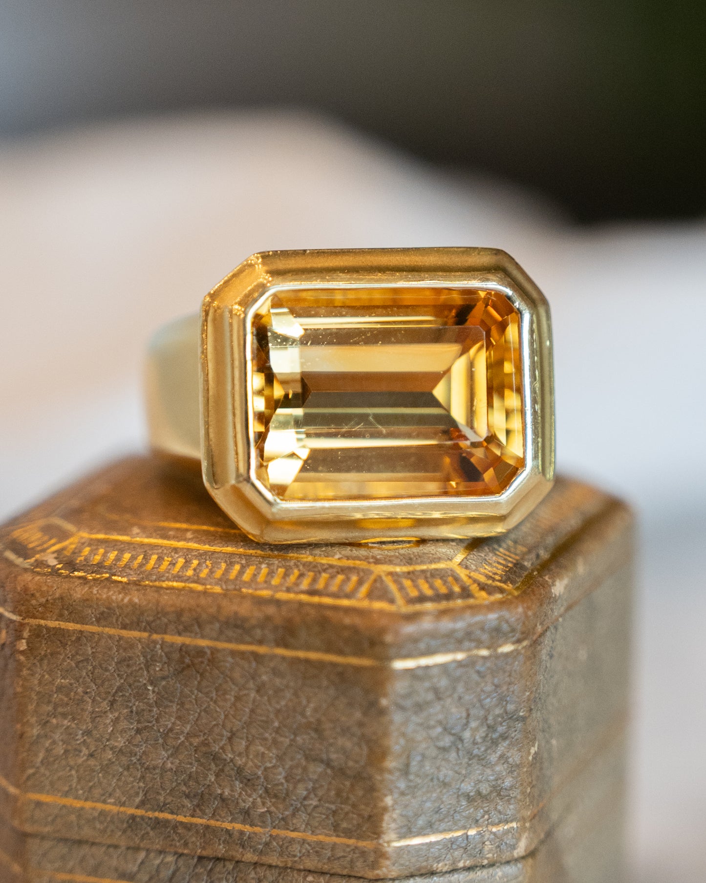 10.44 Citrine Statement Ring in 18k Yellow Gold