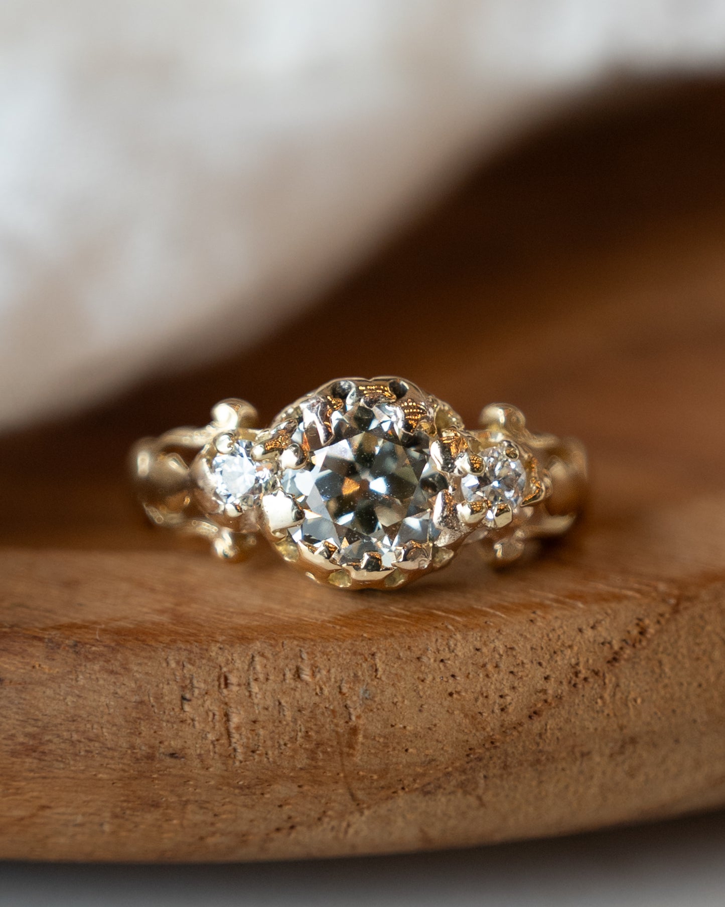 1.48 Antique Old European Diamond Engagement Ring 18k