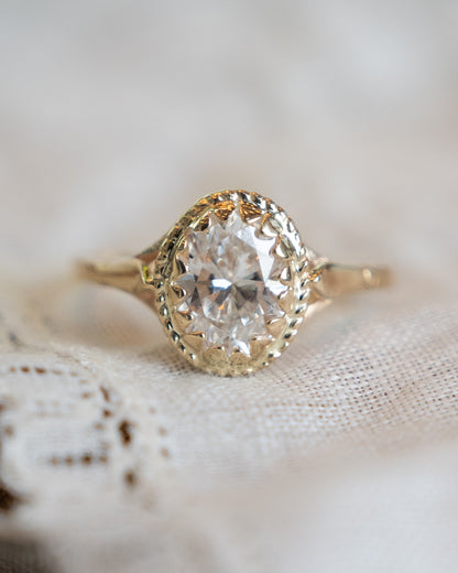 1.33 Antique Oval Diamond Engagement Ring 10k