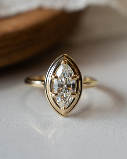 1.50 Marquise Cut Solitaire Diamond Engagement Ring 14k