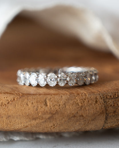 2.81 Oval Diamond Eternity Band in 18k White Gold