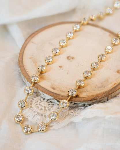 18.69 Diamond Tennis Necklace in 18k Yellow Gold