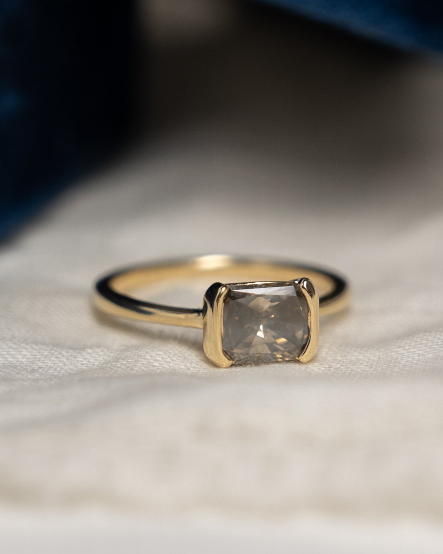 1.35 Radiant Diamond Solitaire Engagement Ring 14k Yellow Gold