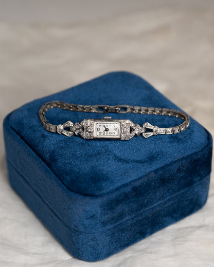 .95 Antique Art Deco Diamond Ladies Watch in Platinum