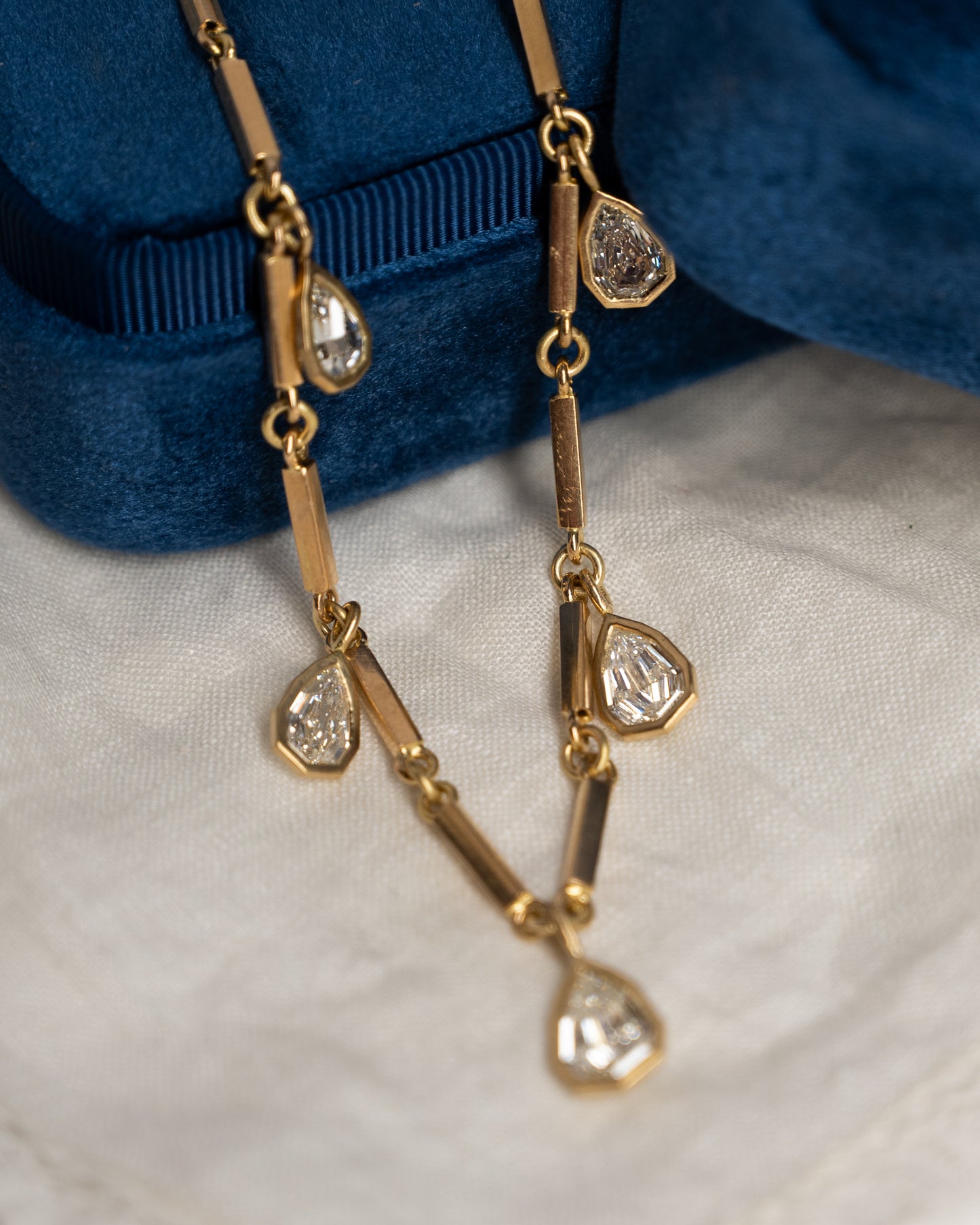 5.22 Pear Diamond Drop Necklace 18k Yellow Gold
