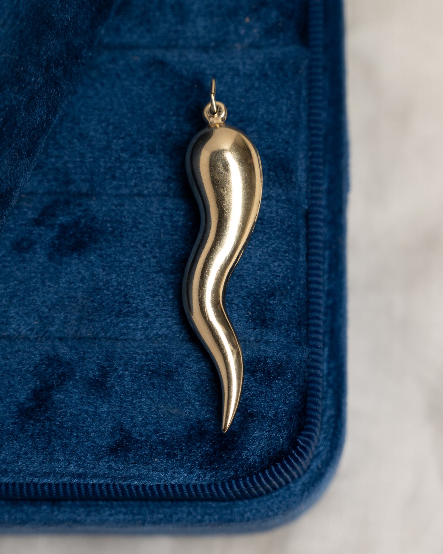 Traditional Italian Horn Cornicello Pendant 14k Yellow Gold