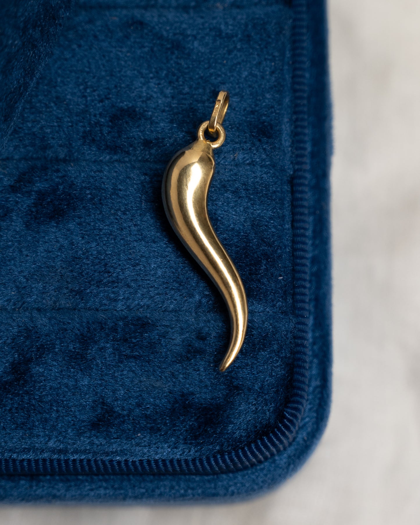 1.25 Inch Cornicello Pendant in 14k Yellow Gold