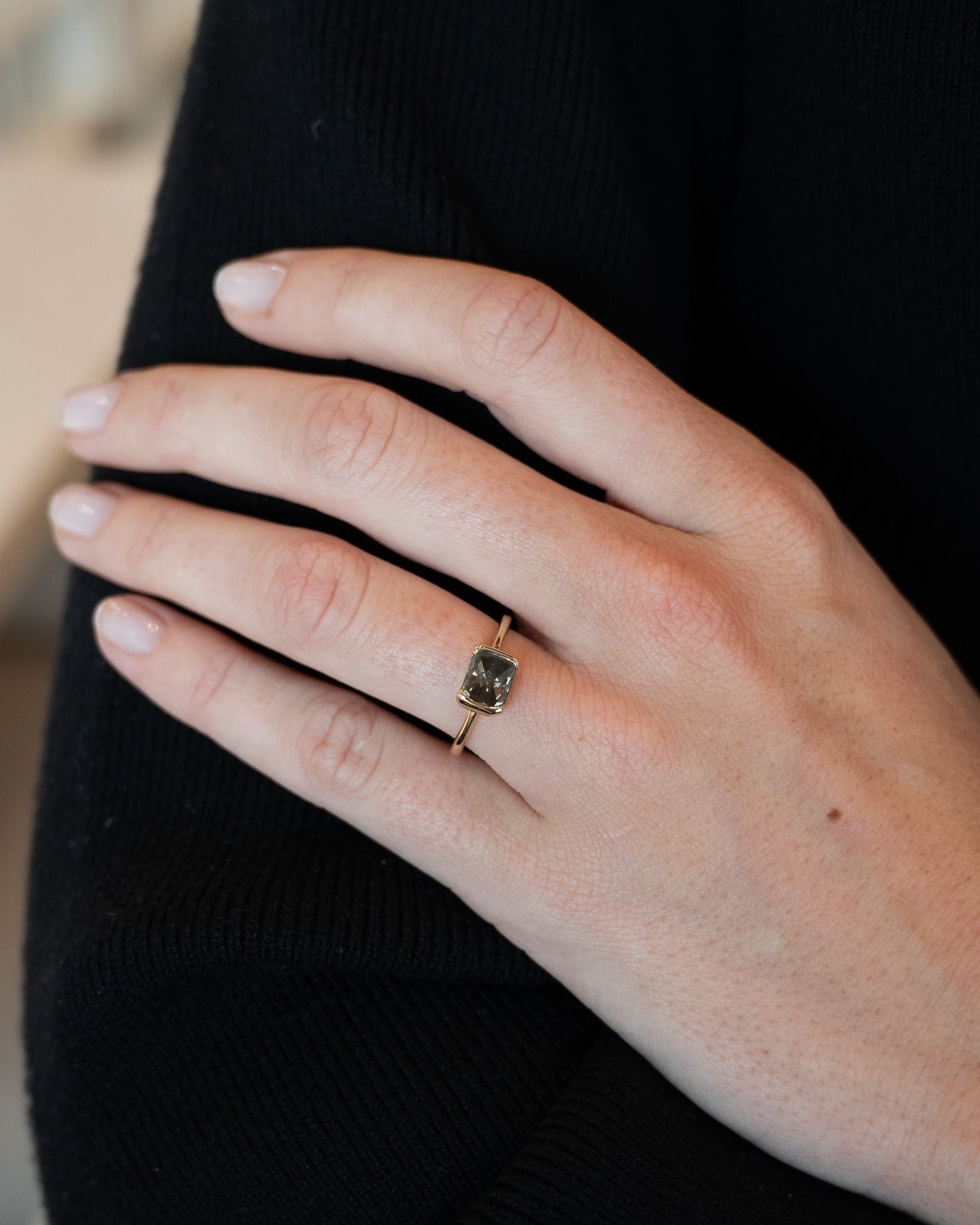 1.35 Radiant Diamond Solitaire Engagement Ring 14k Yellow Gold