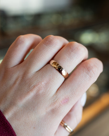 Antique Victorian Men's Wedding Band 18k Rose Gold