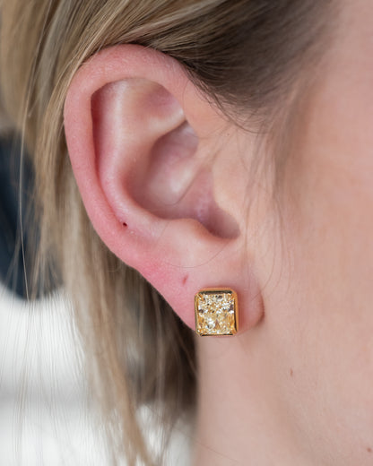 4.53 GIA Radiant Cut Diamond Stud Earrings 18k
