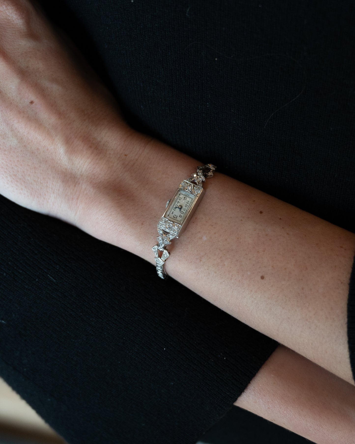 .95 Antique Art Deco Diamond Ladies Watch in Platinum